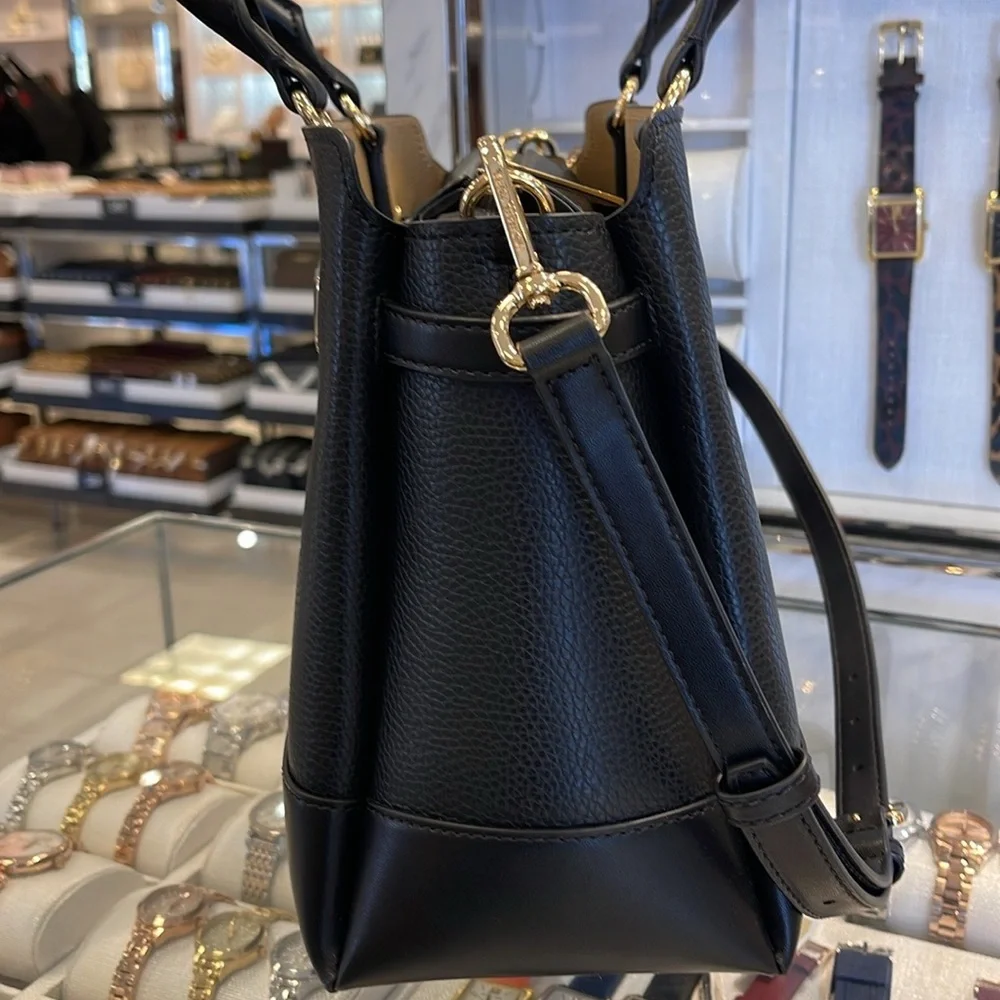 Michael Kors Mercer Large Top-Zip Belted Satchel Crossbody Center Zip Bag Purse